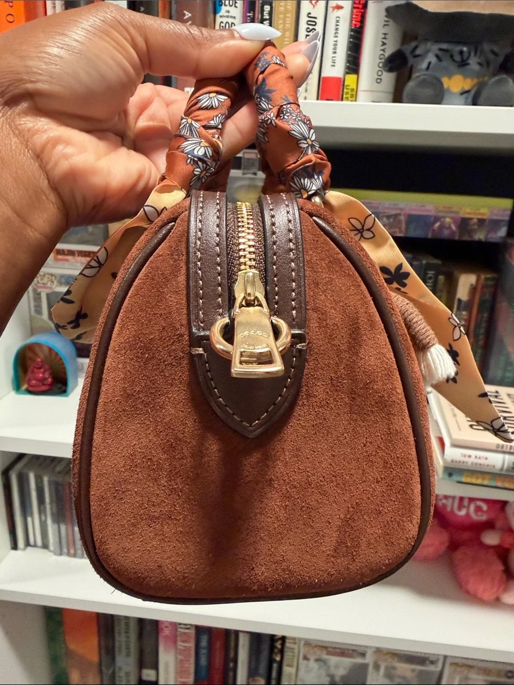 Coach Brown Suede Mini Rowan
